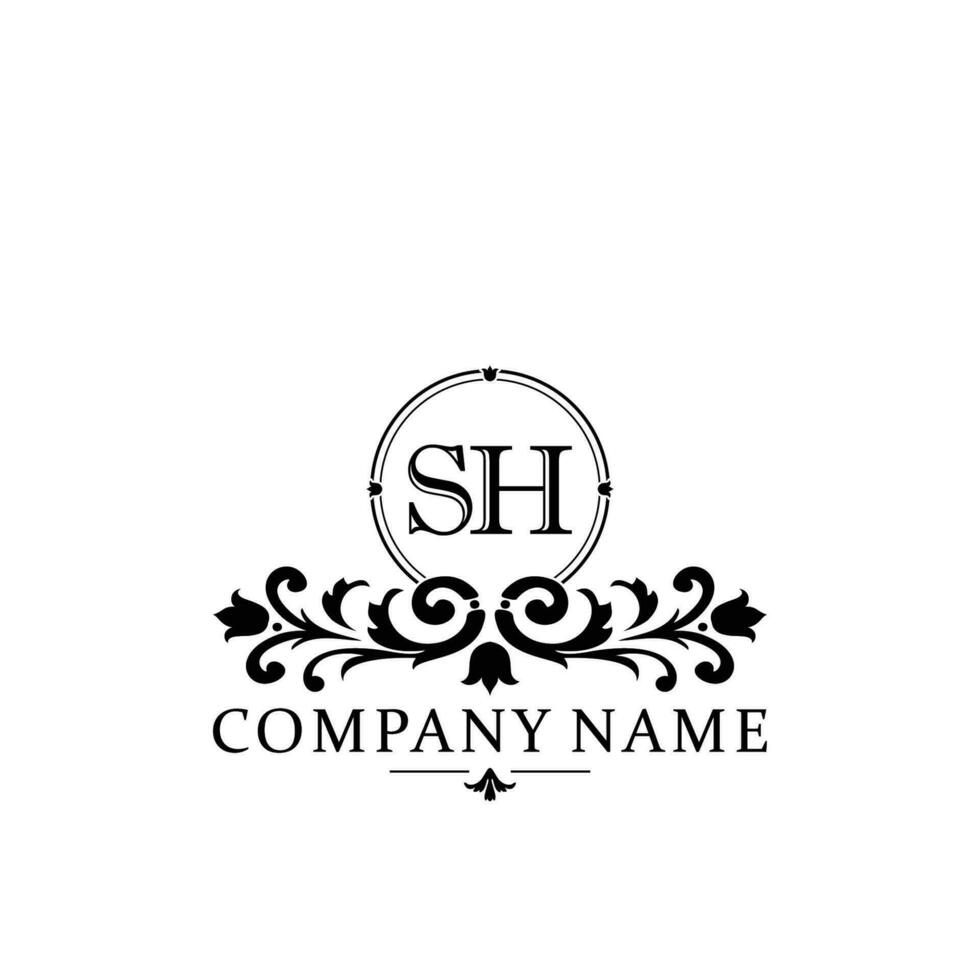 Initial letter SH simple and elegant monogram design template logo vector