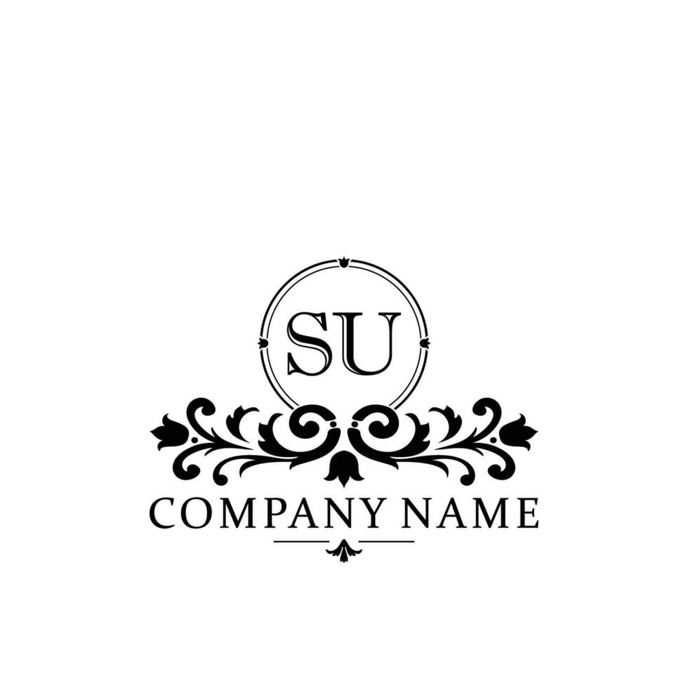 Initial letter SU simple and elegant monogram design template logo vector