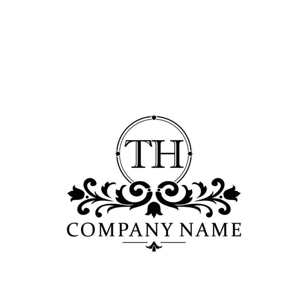 Initial letter TH simple and elegant monogram design template logo vector