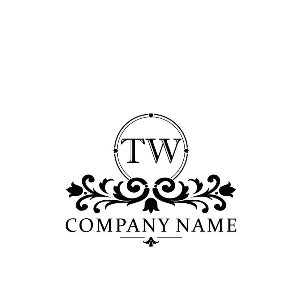 inicial letra tw sencillo y elegante monograma diseño modelo logo vector