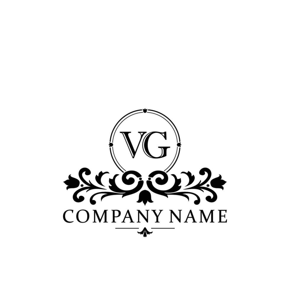 Initial letter VG simple and elegant monogram design template logo vector