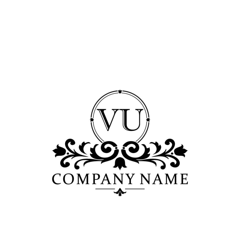 Initial letter VU simple and elegant monogram design template logo vector