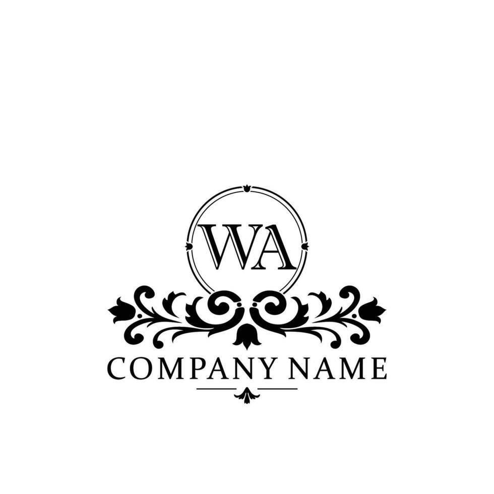 Initial letter WA simple and elegant monogram design template logo vector