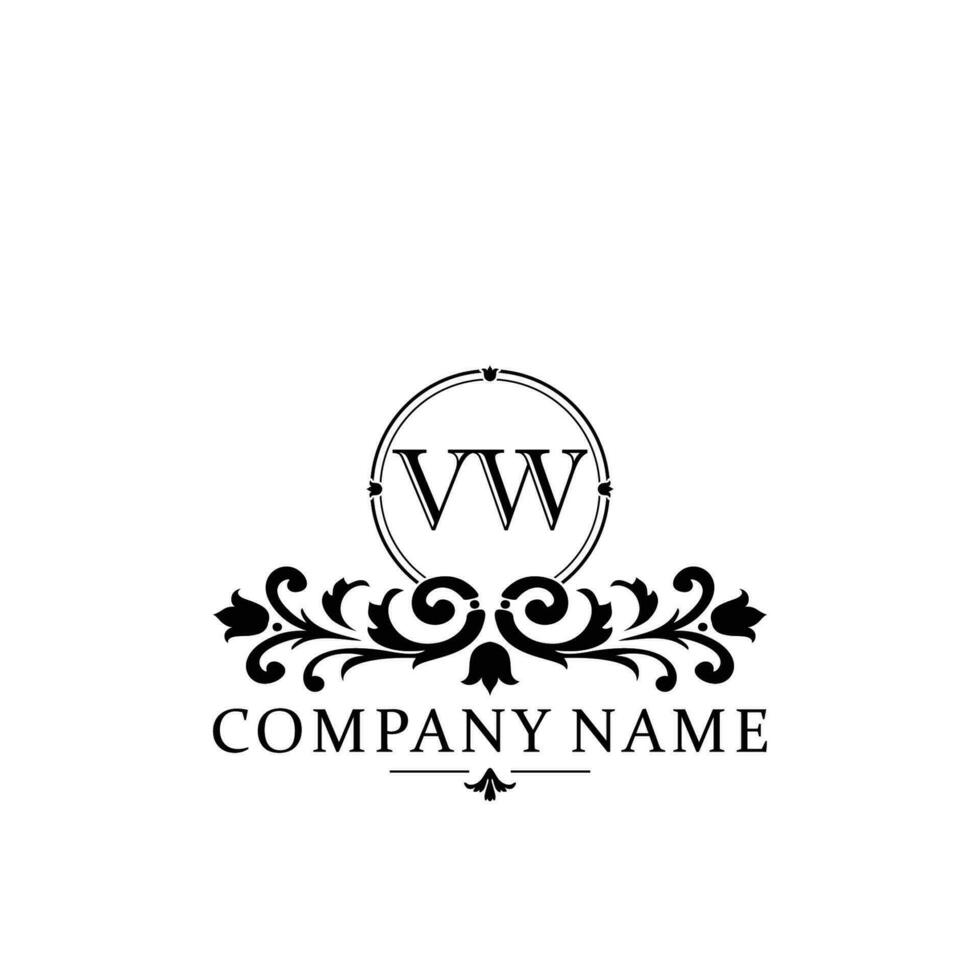 Initial letter VW simple and elegant monogram design template logo vector