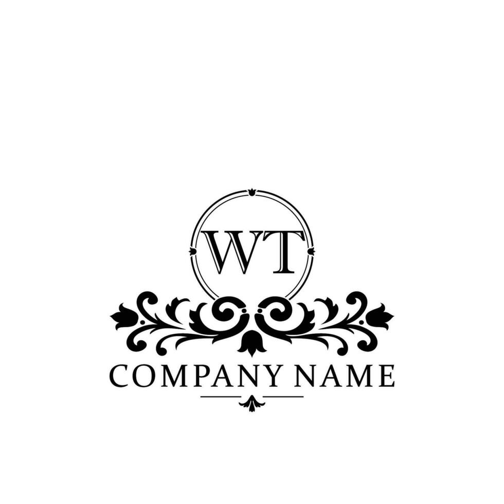 Initial letter WT simple and elegant monogram design template logo vector