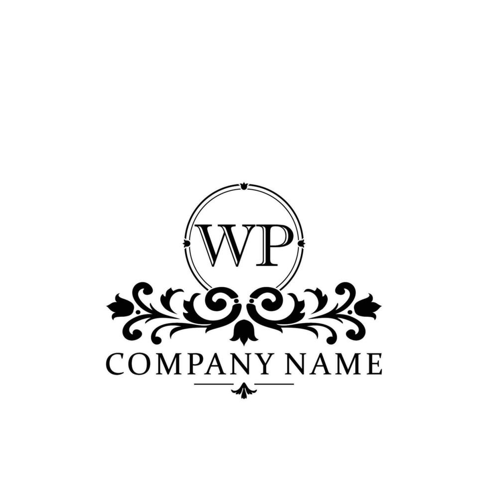 inicial letra wp sencillo y elegante monograma diseño modelo logo vector