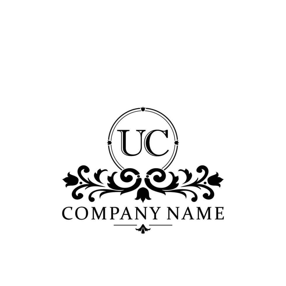 inicial letra uc sencillo y elegante monograma diseño modelo logo vector