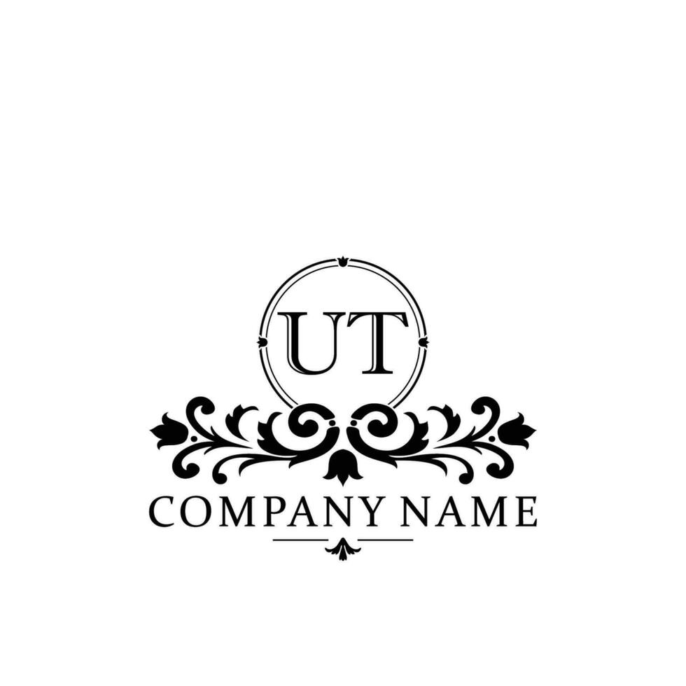 inicial letra Utah sencillo y elegante monograma diseño modelo logo vector