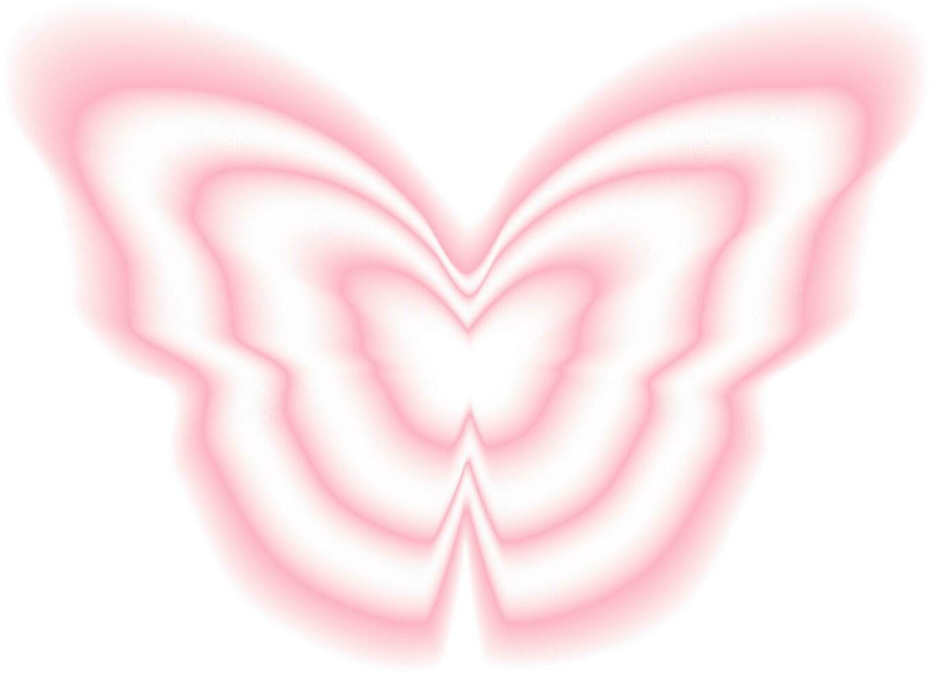 Stickers with a blurred Y2K effect.   Butterfly shapes in trendy retro style. Vector illustration.