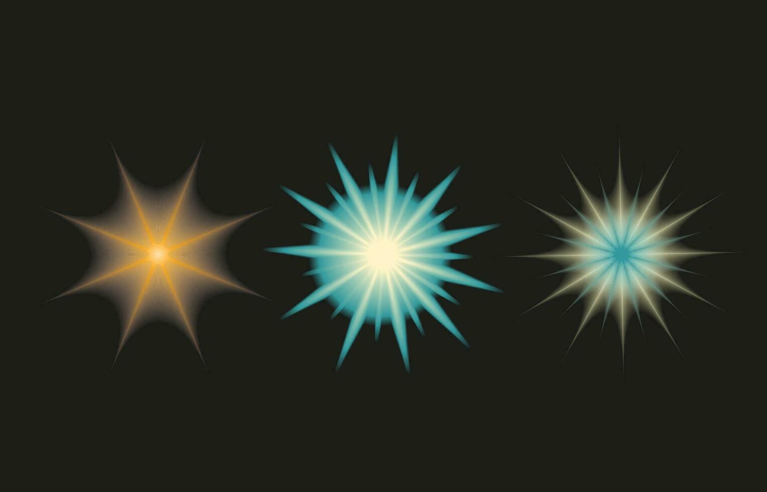 Y2k style shapes blurred gradient set. Aura aesthetic elements star, sun. Vector illustration