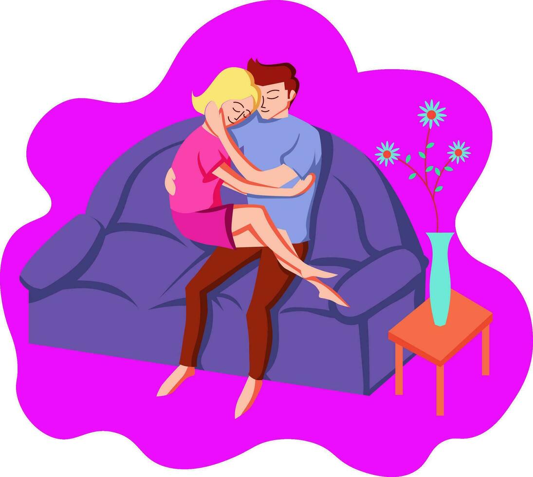 Couple on Valentine's day Illustration vector