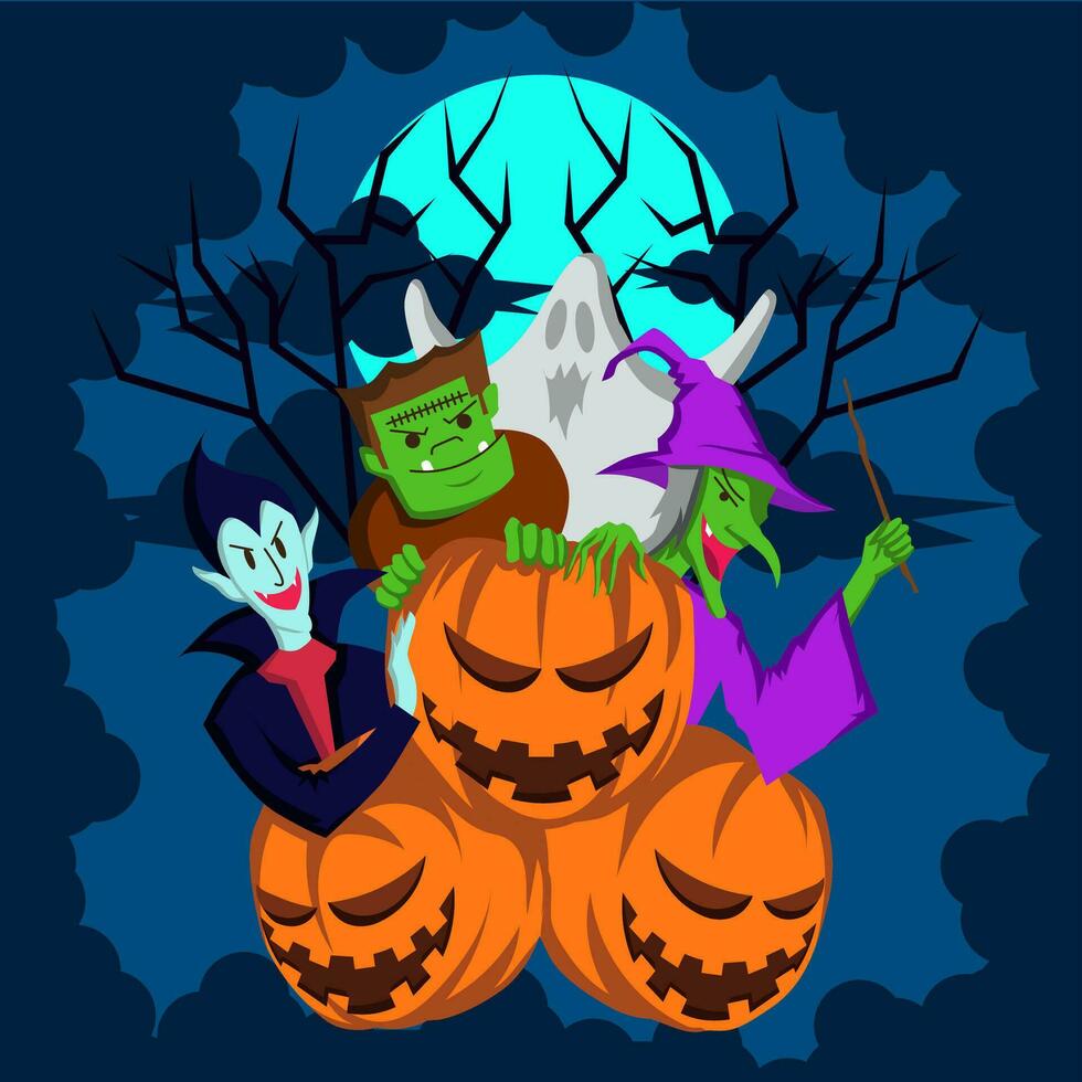 Spooky Ghost Halloween Background vector