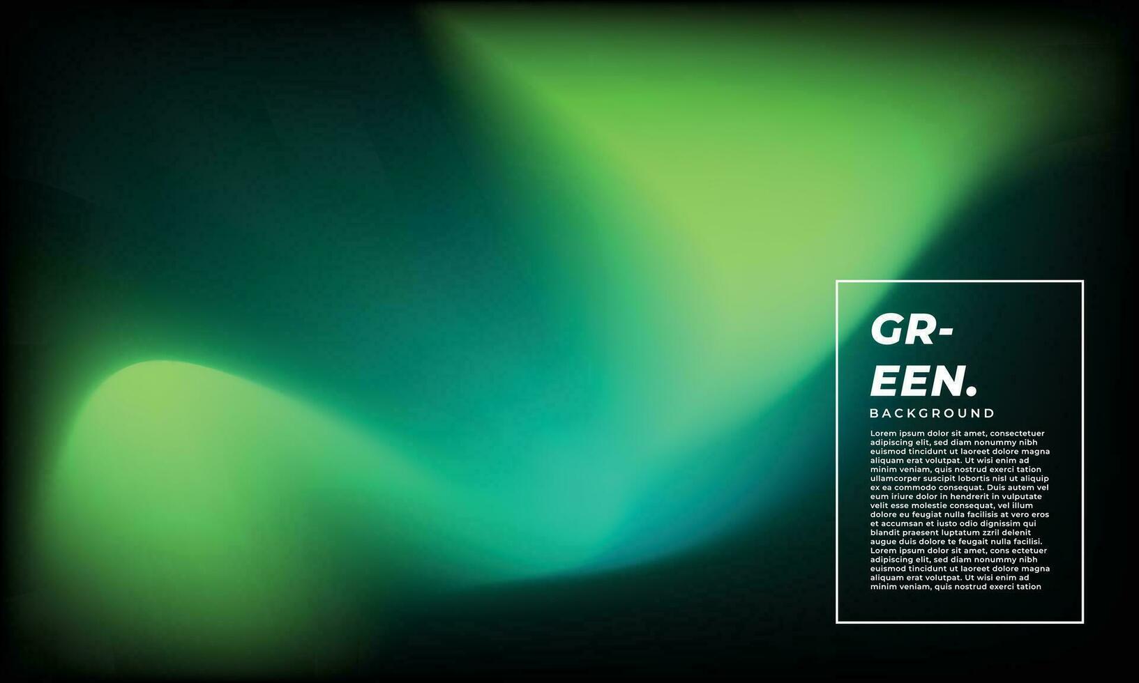 Fluid green gradient mesh background template copy space. Colour gradation backdrop design for poster, banner, magazine, cover, landing page, brochure, festival, or event. vector