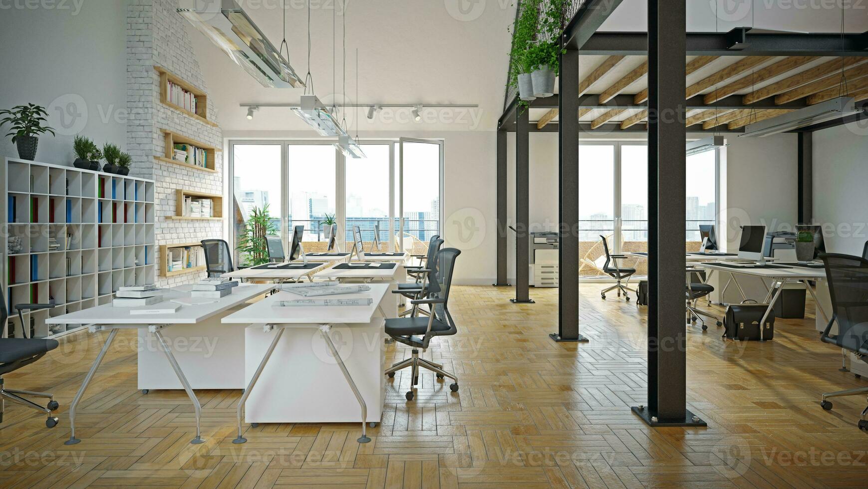 contemporary loft office photo