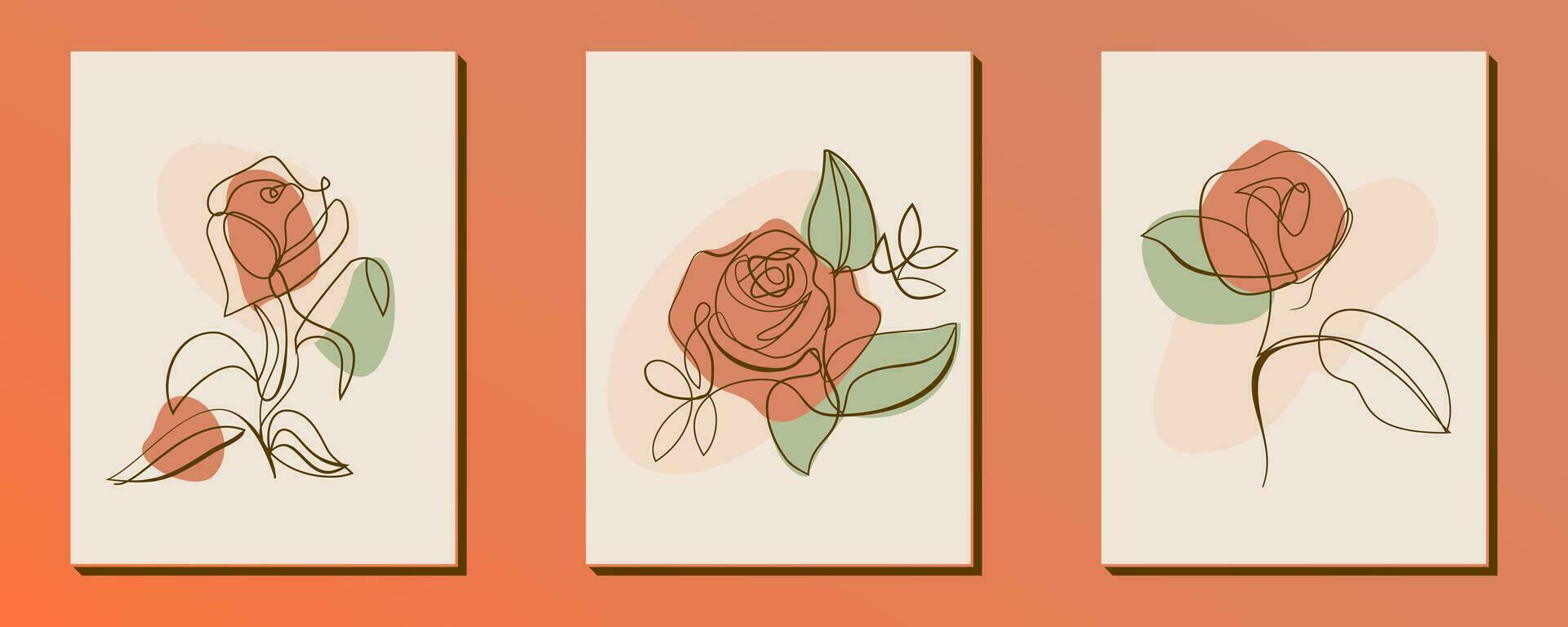 conjunto de mano dibujado retro flor forma y garabatear diseño elemento. línea Arte hojas, flores y plantas. resumen Clásico contemporáneo vector ilustración. Perfecto para póster, social medios de comunicación publicaciones, pegatina.