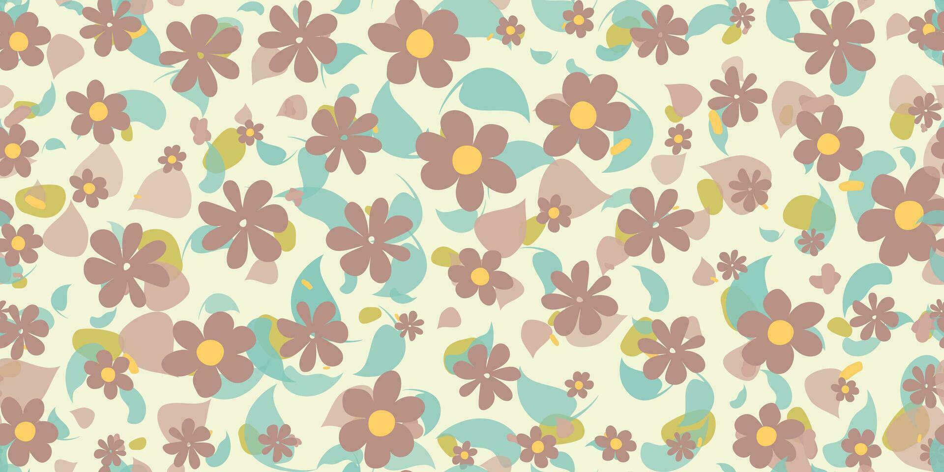 línea Arte sin costura modelo apagado color Corea flor contemporáneo libertad femenino botánico floral rama. mano dibujado Boda hierba, minimalista flores con elegante hojas. repetir modelo. vector