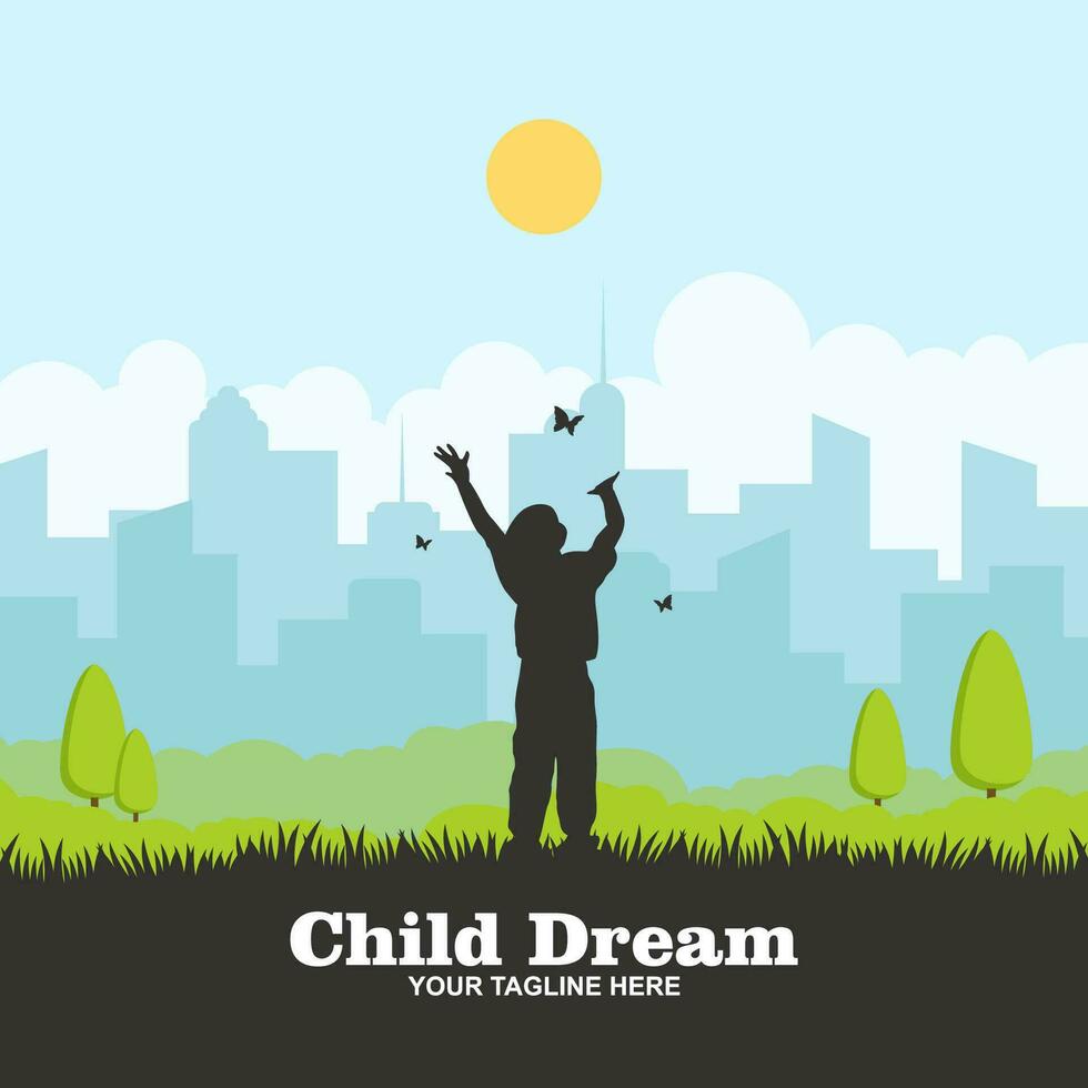 Kids Dream logo design vector illustration, Creative Dream kids logo design concept template, symbols icons