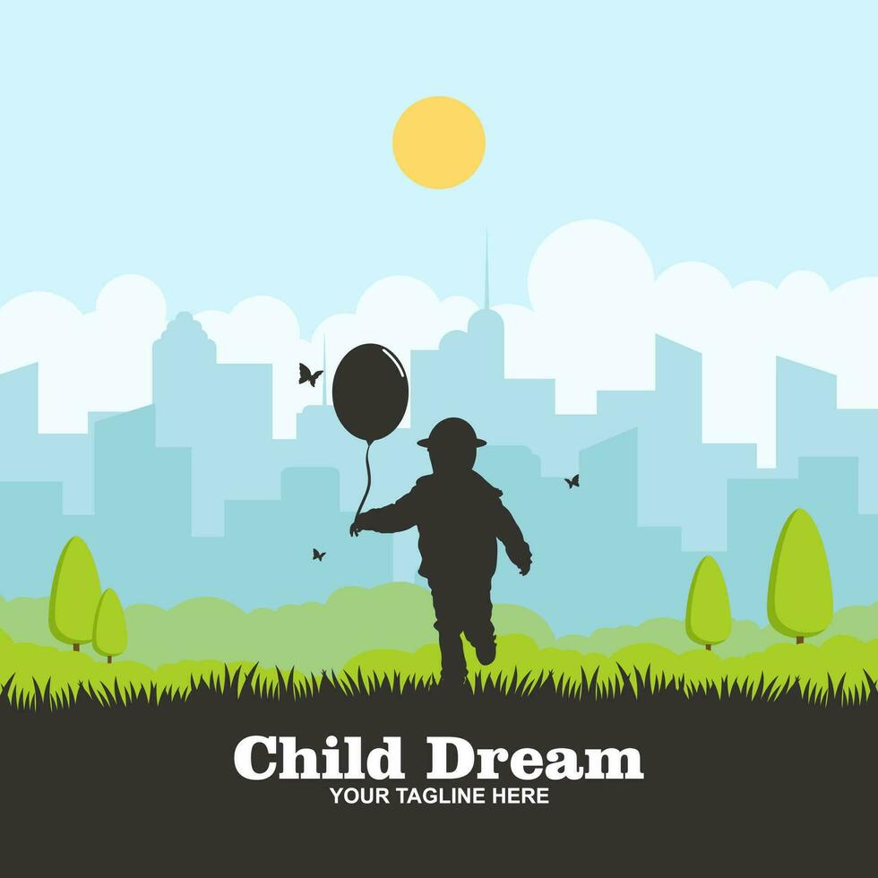 Kids Dream logo design vector illustration, Creative Dream kids logo design concept template, symbols icons