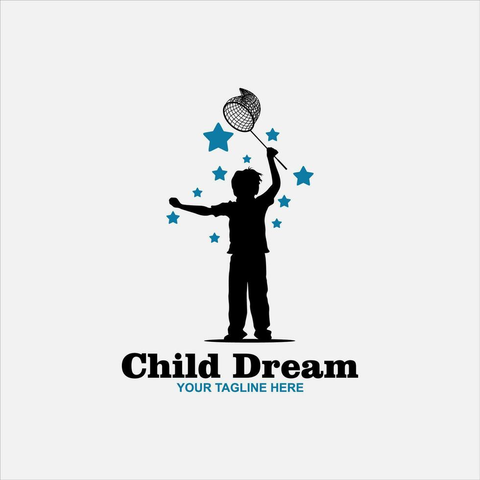niño Sueños logo diseños concepto vector, niños educación logo símbolo, niños alcanzando estrella vector