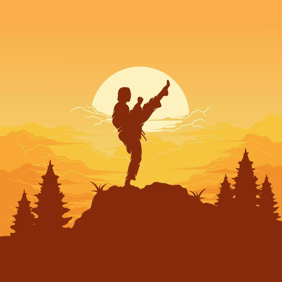 Silhouette vector fighting design