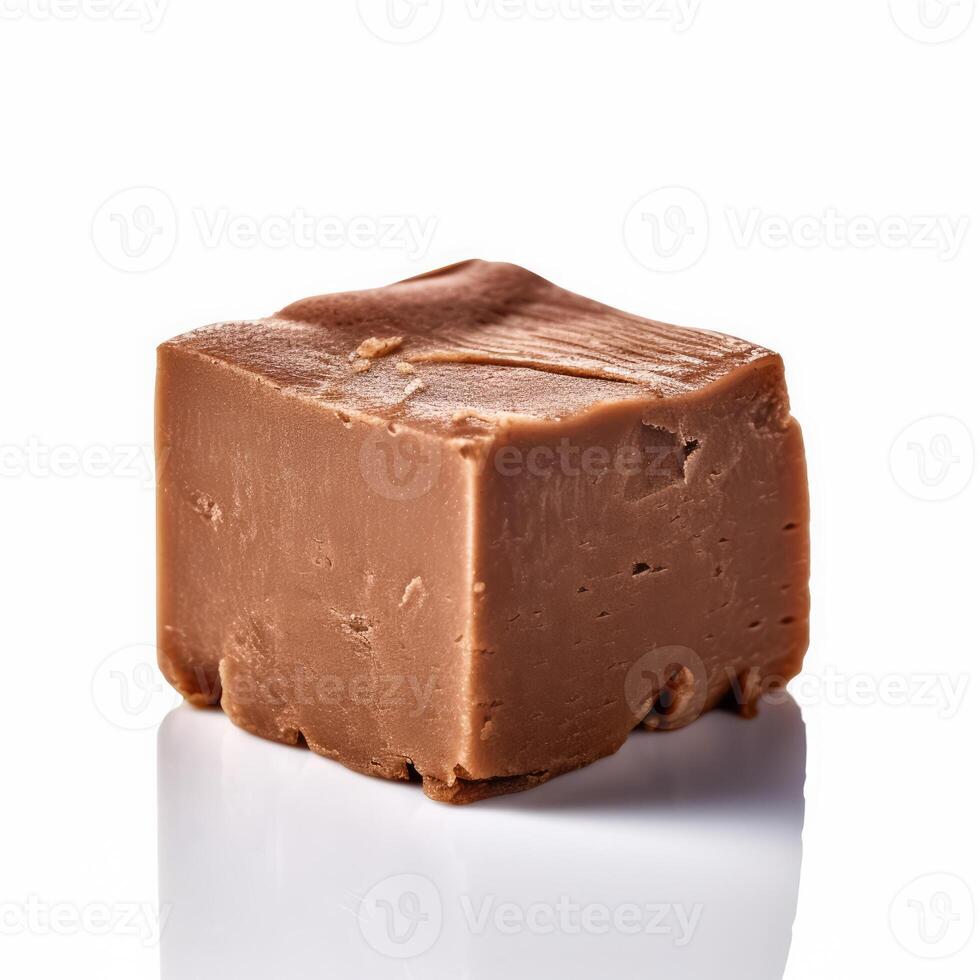 Delicious fudge isolated on white background, photo