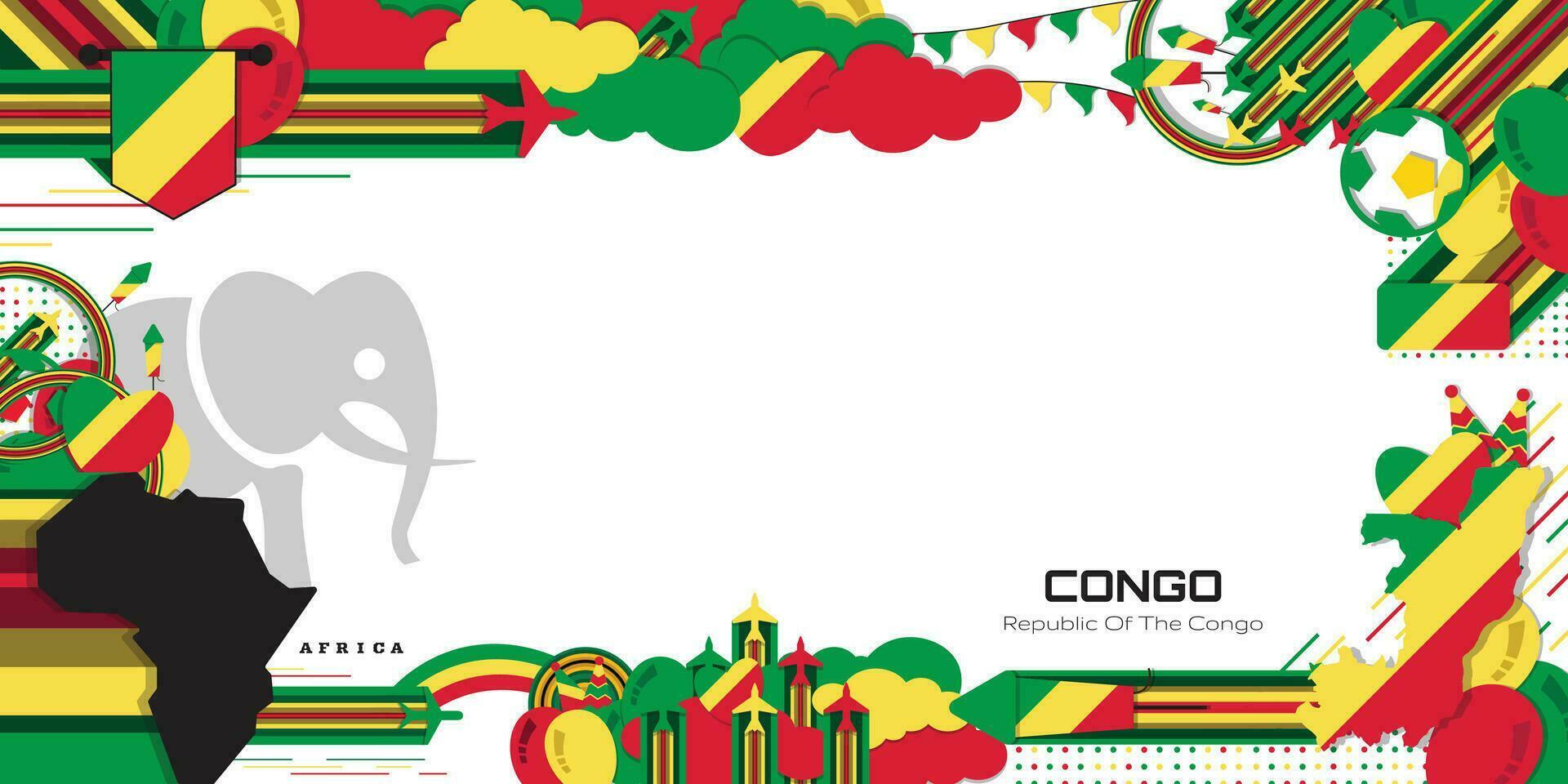 contento independencia día de república congo, ilustración antecedentes diseño, país tema vector