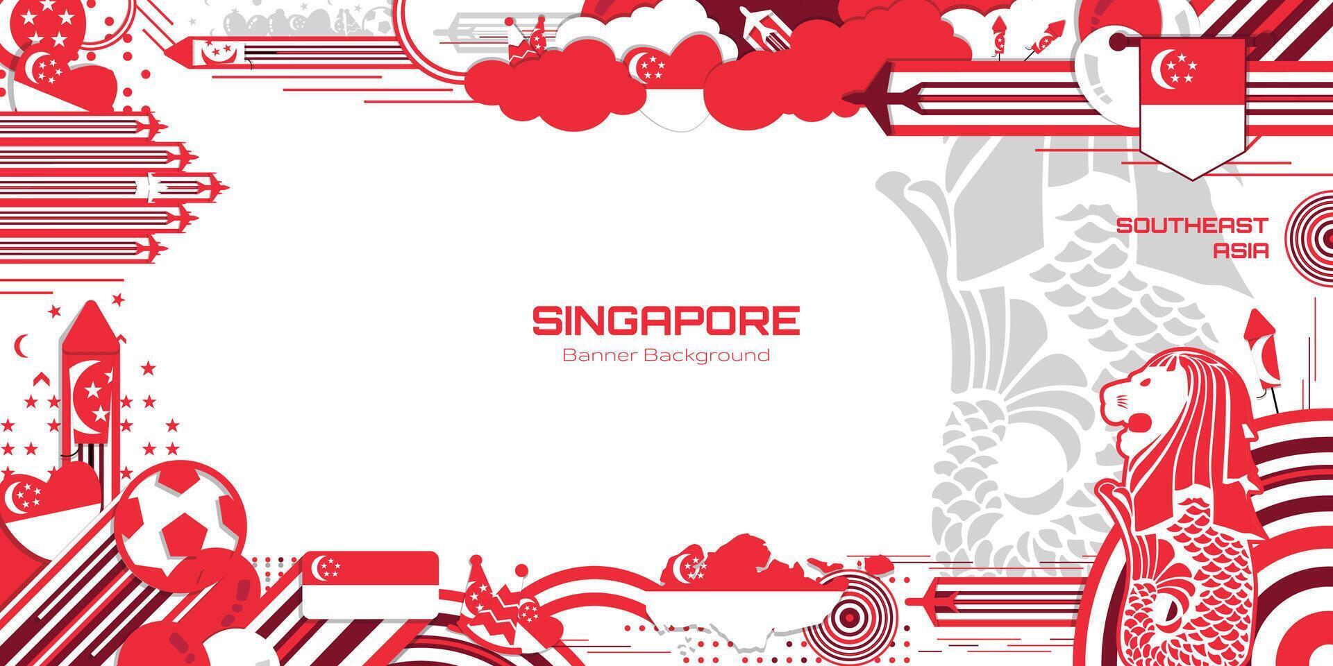 Happy Independence Day of Singapore, illustration background design, country theme vector