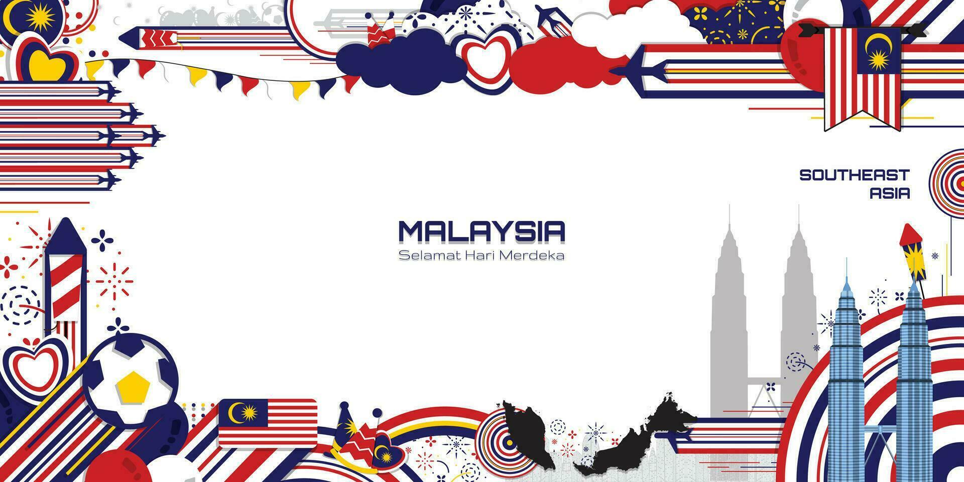 Happy Independence Day of Malaysia, illustration background design, country theme vector