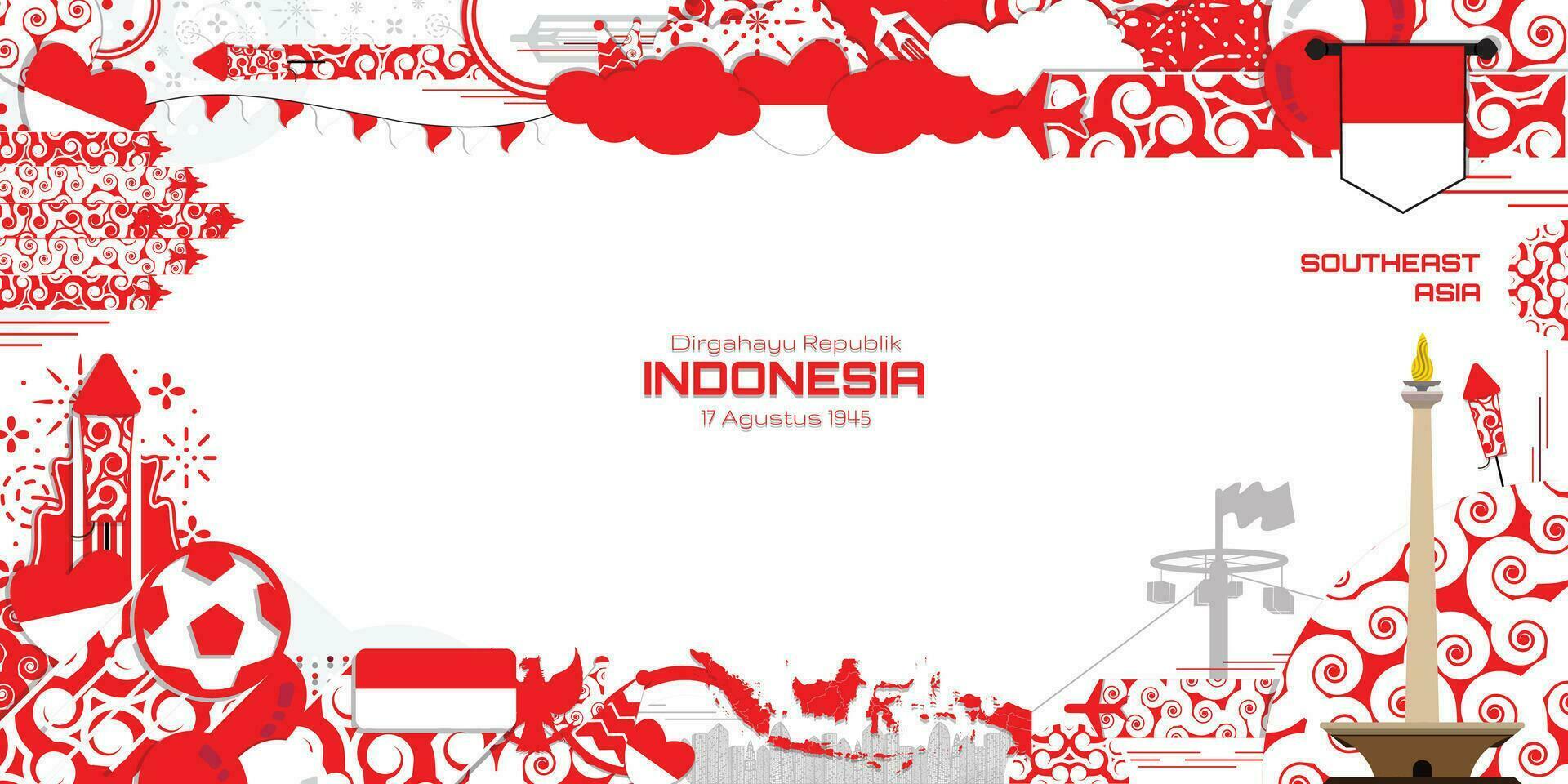 Happy Independence Day of Indonesia, illustration background design, dirgahayu republik indonesia vector