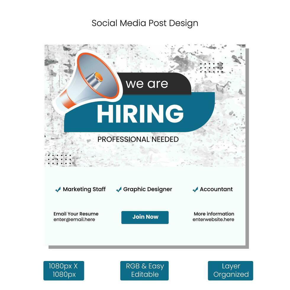 We are hiring job vacancy facebook or instagram or social media post web banner design template vector