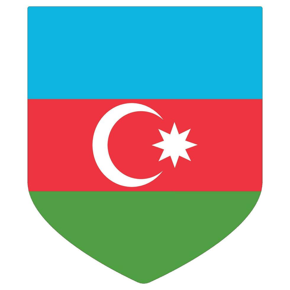 Azerbaijan flag design shape. Flag of Azerbaijan shape vector