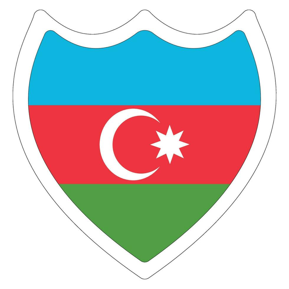 Azerbaijan flag design shape. Flag of Azerbaijan shape vector