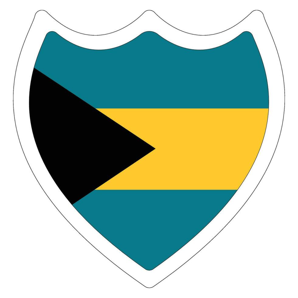 Bahamas flag shape. Flag of Bahamas design shape vector