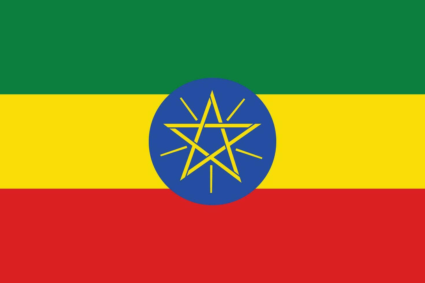 Ethiopia flag shape. Flag of Ethiopia design shape. vector
