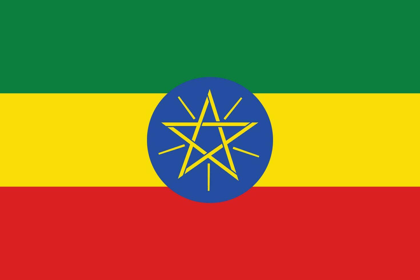 Ethiopia flag shape. Flag of Ethiopia design shape. vector