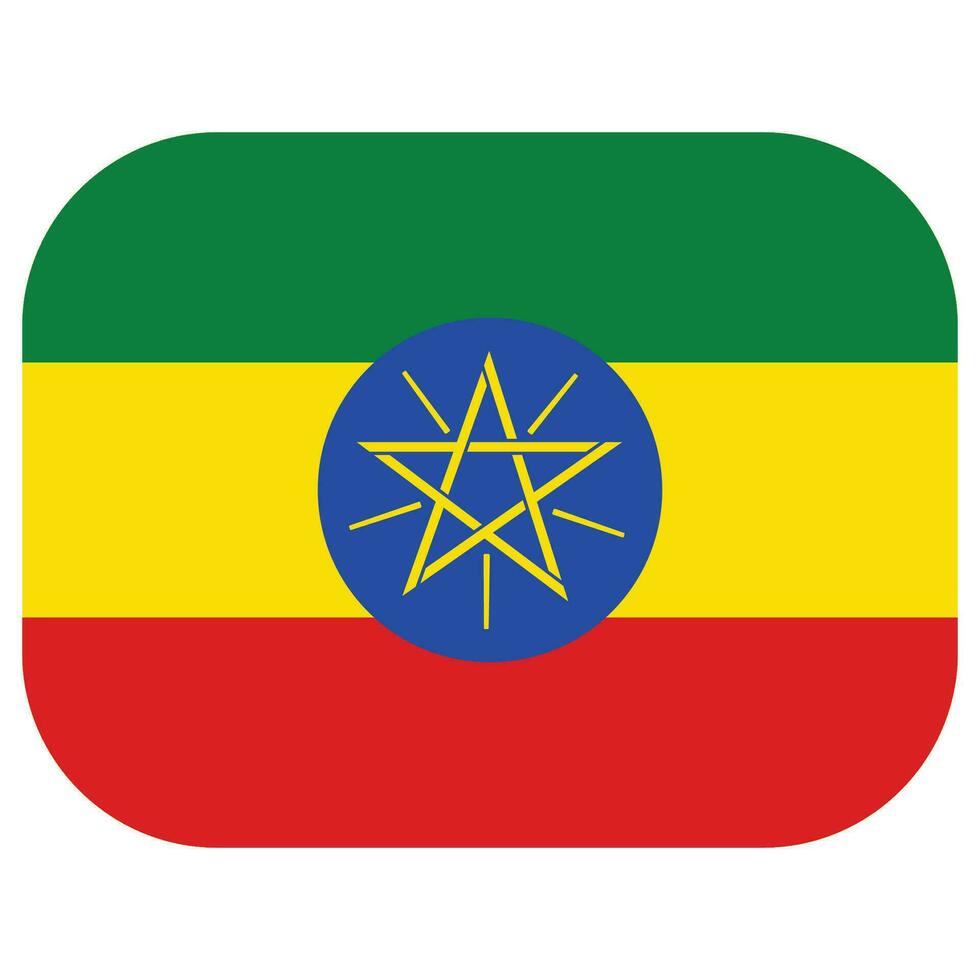 Ethiopia flag shape. Flag of Ethiopia design shape. vector