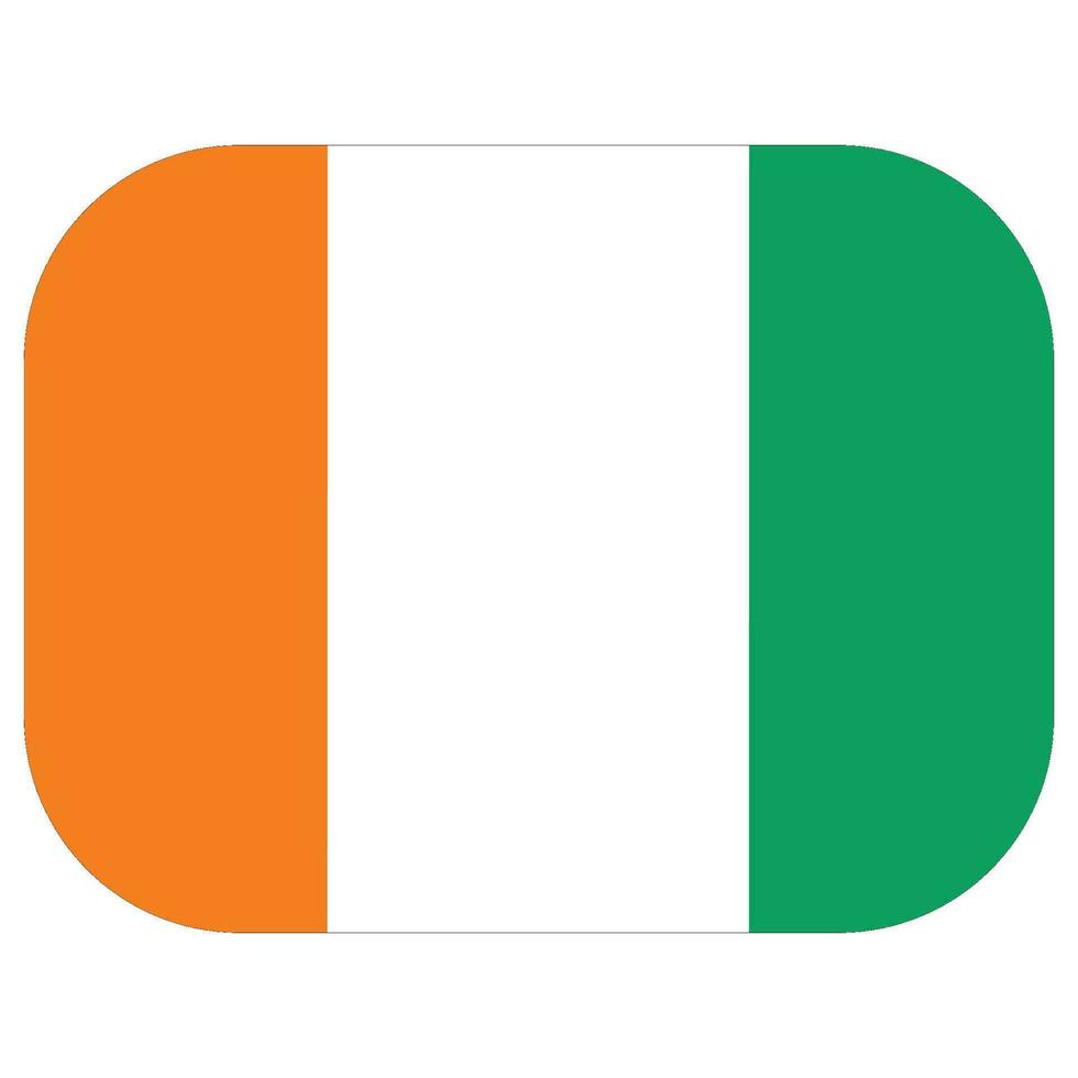 Ivory Coast flag. Ivory Coast flag shape design vector