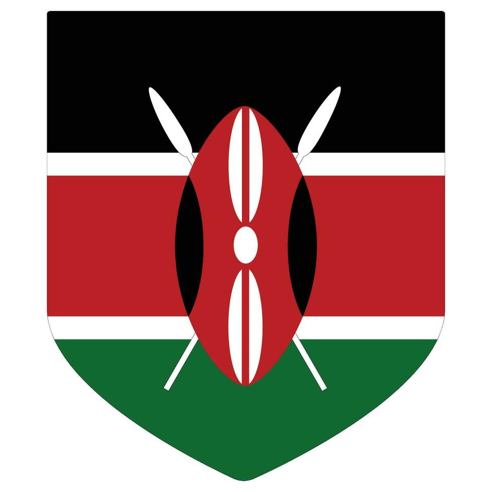 Kenya flag shape. Flag of Kenya shape vector