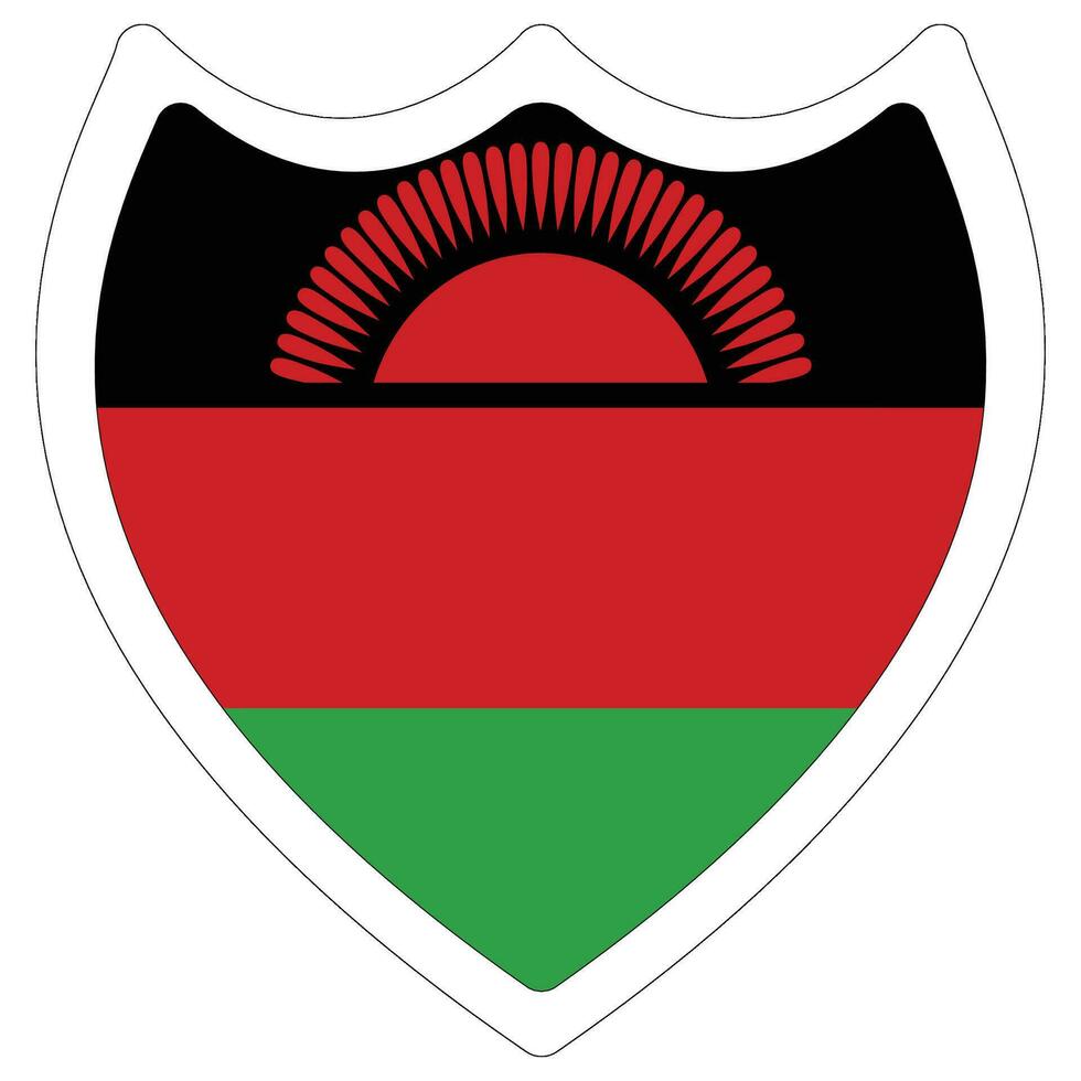 Flag of Malawi design shape. Malawi flag shape. vector