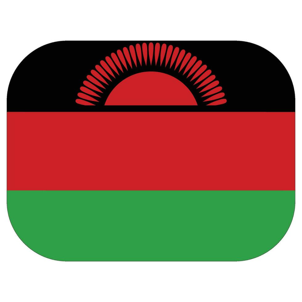 Flag of Malawi design shape. Malawi flag shape. vector
