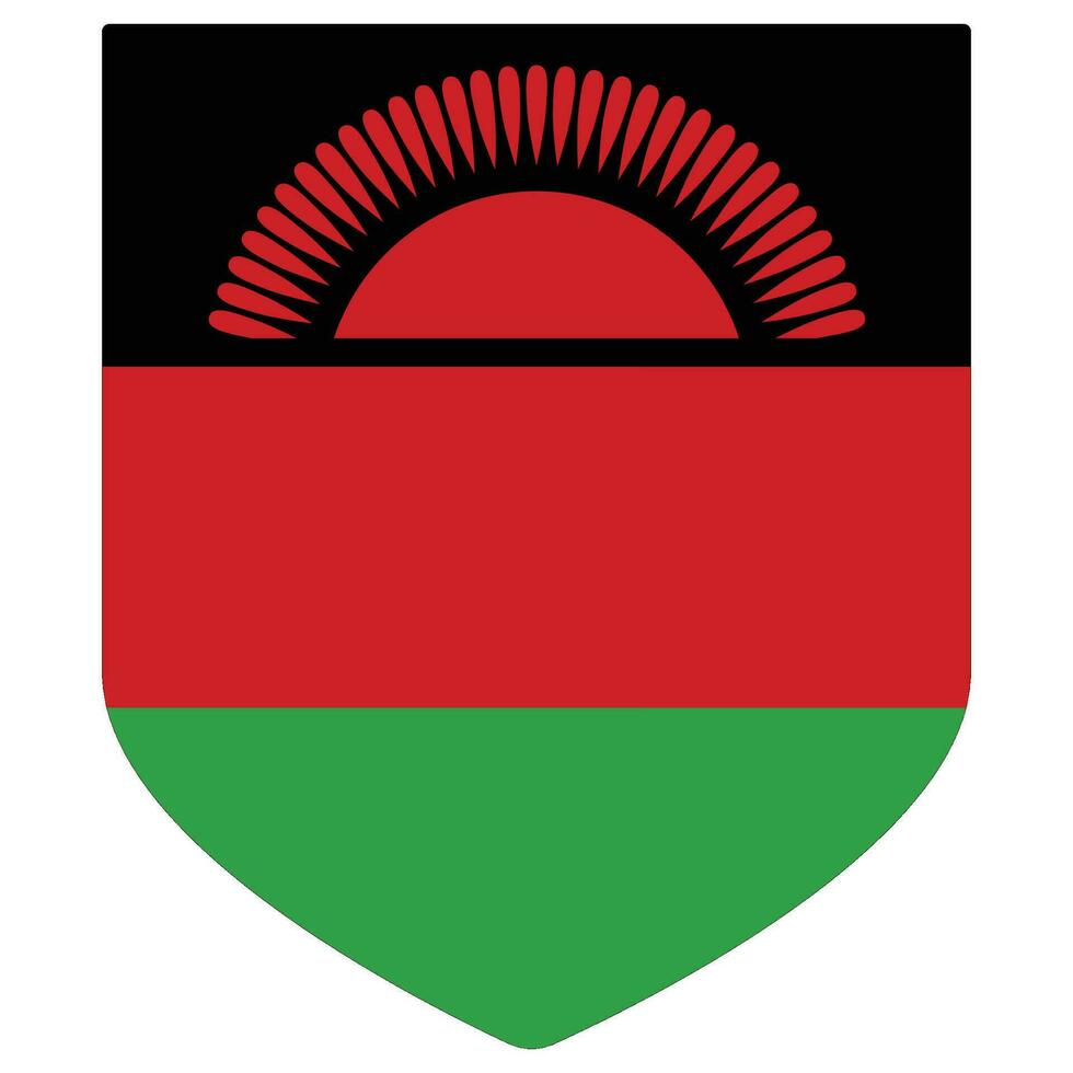 Flag of Malawi design shape. Malawi flag shape. vector