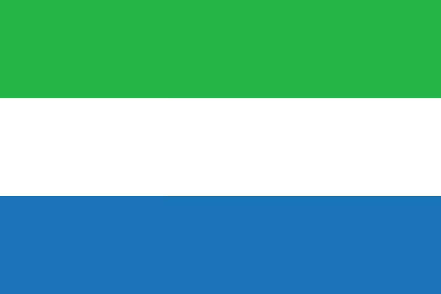 Sierra Leone flag design shape. Fag of Sierra Leone icon vector