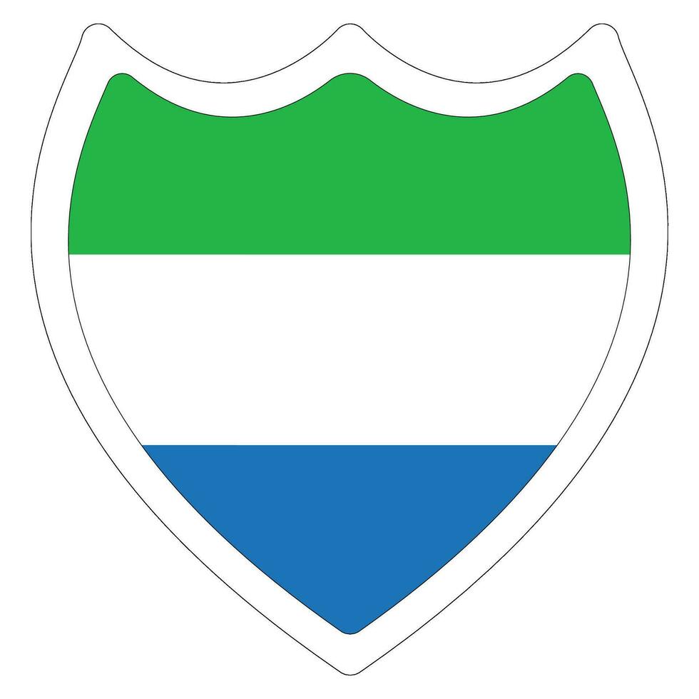 Sierra Leone flag design shape. Fag of Sierra Leone icon vector