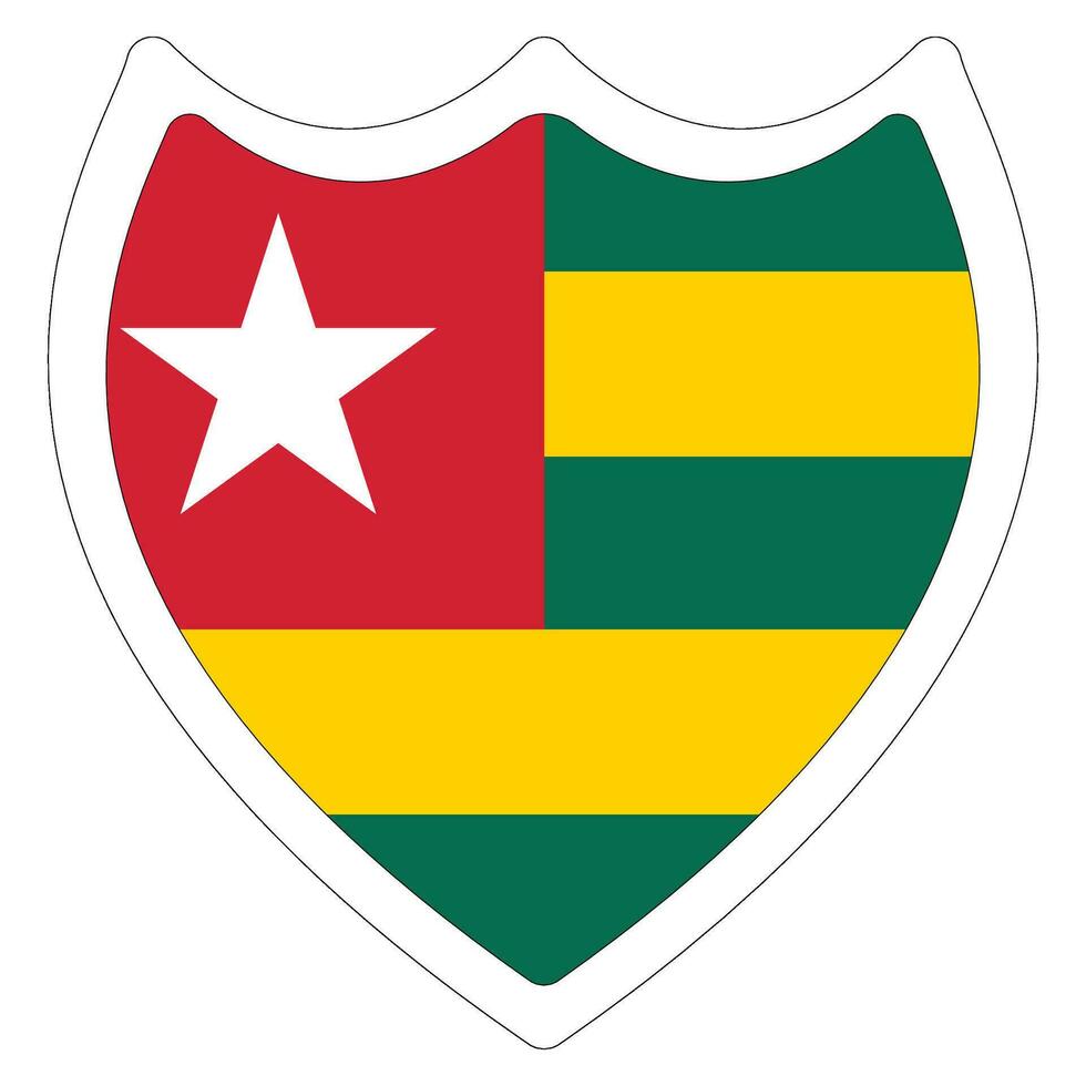Togo flag. Togo flag shape vector