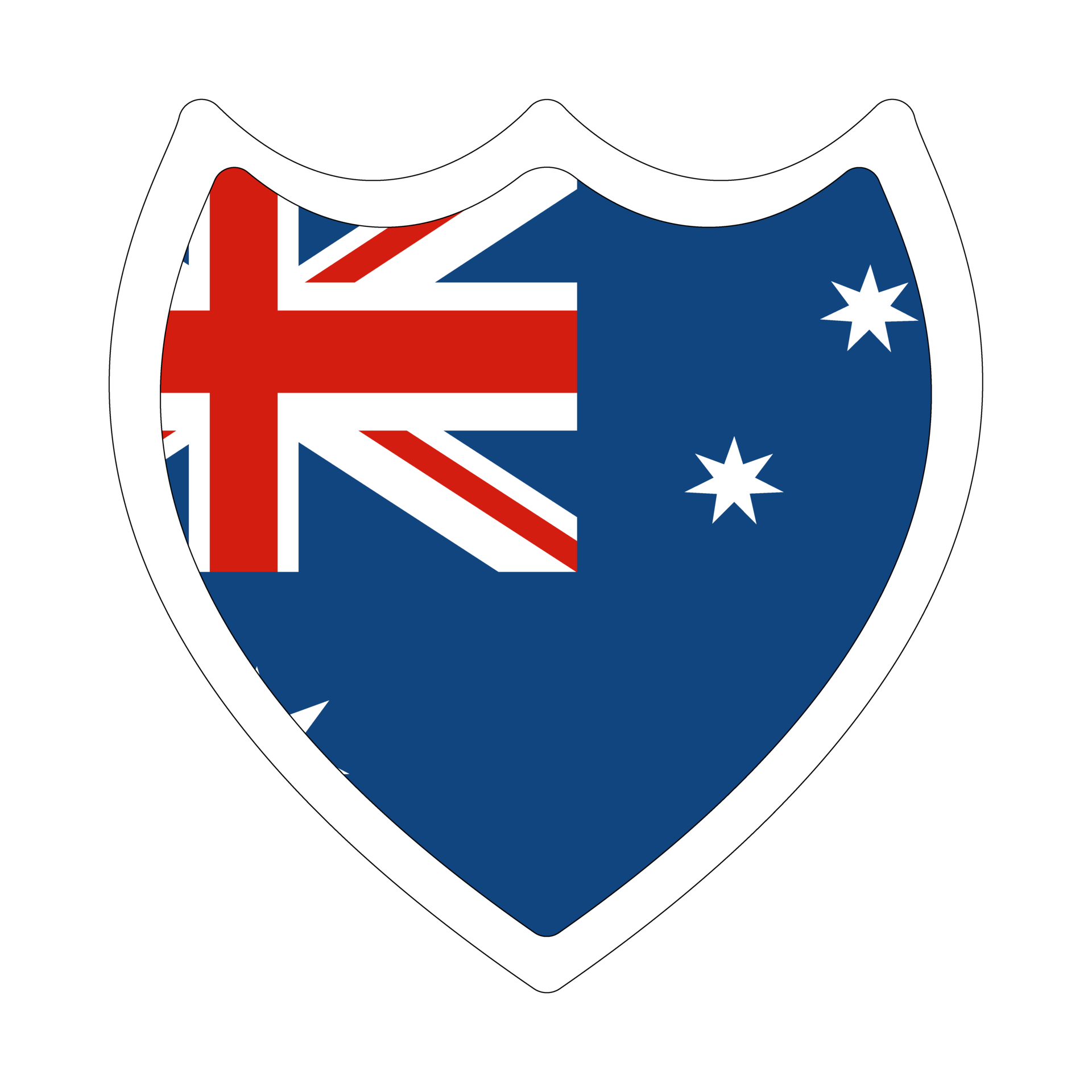 Flag of Australia in design shape. The Australian flag in design shape