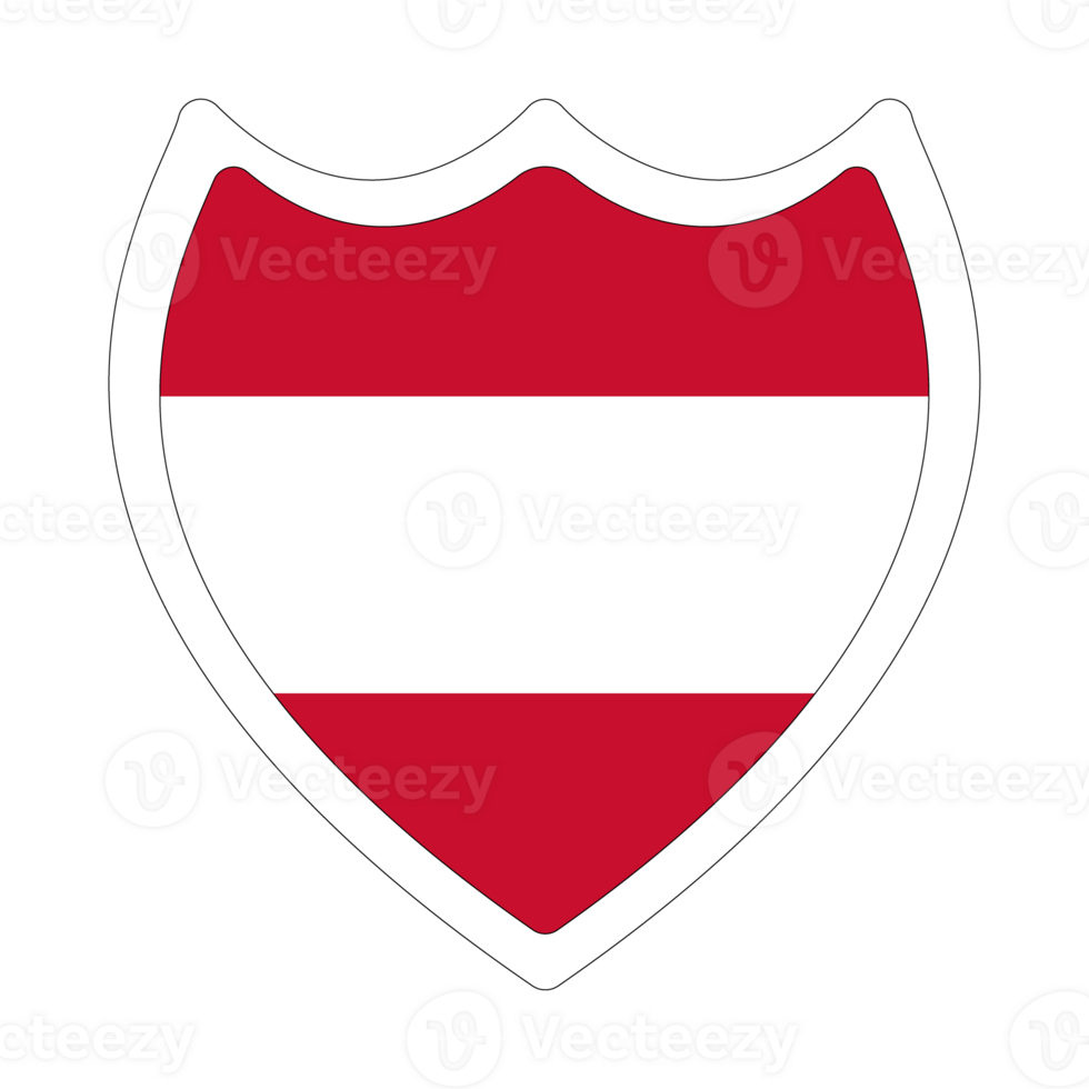 Austrian flag in shape design. Flag of Austria in shape design png