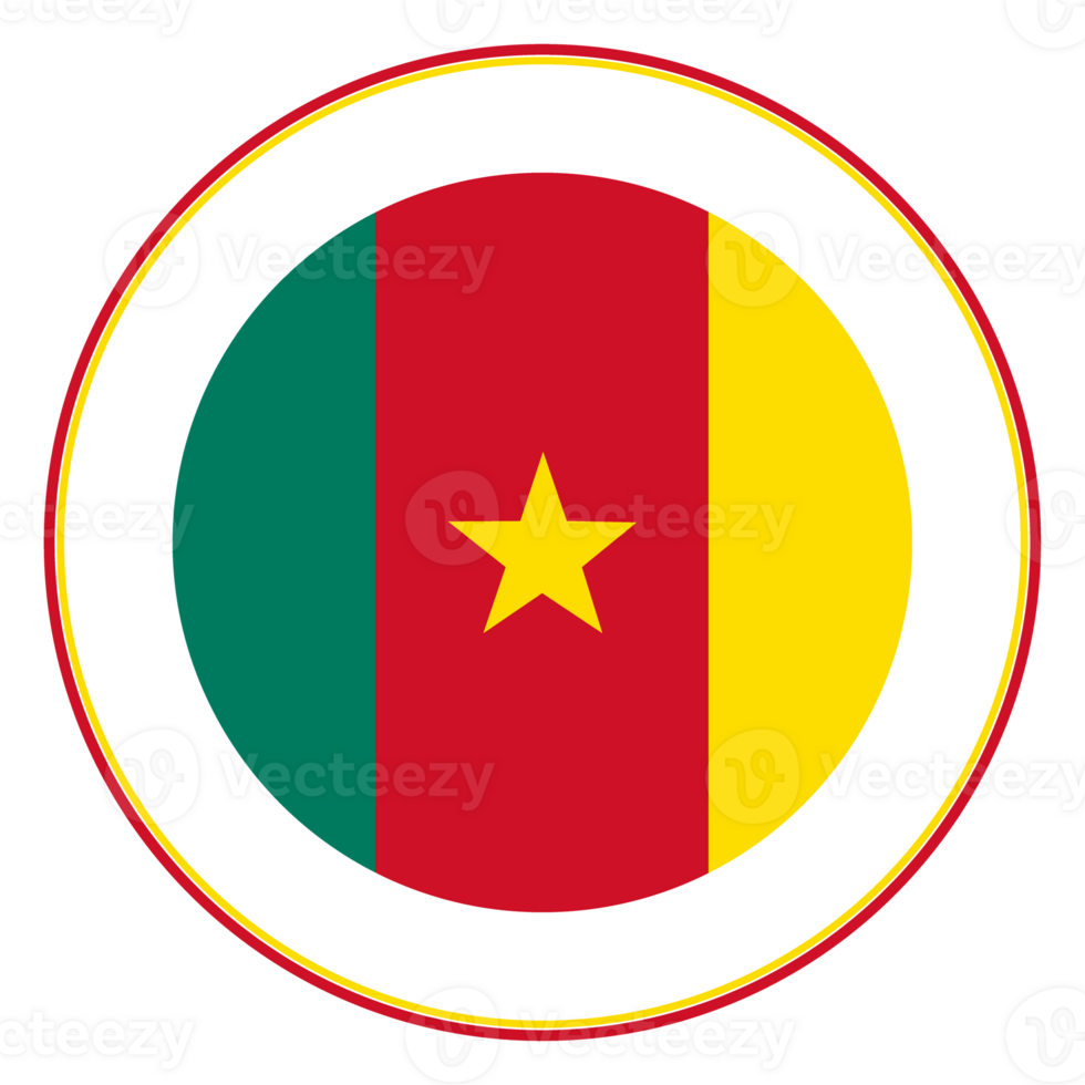 Flag of Cameroon in design shape. Cameroon flag in design shape. png
