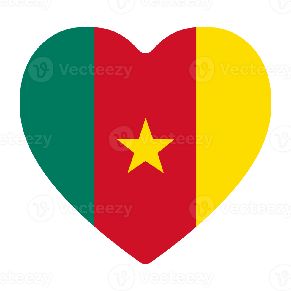 Flag of Cameroon in design shape. Cameroon flag in design shape. png