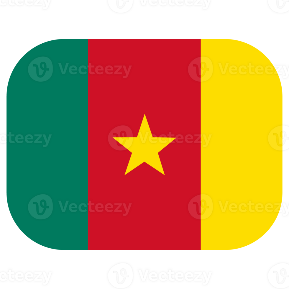 Flag of Cameroon in design shape. Cameroon flag in design shape. png