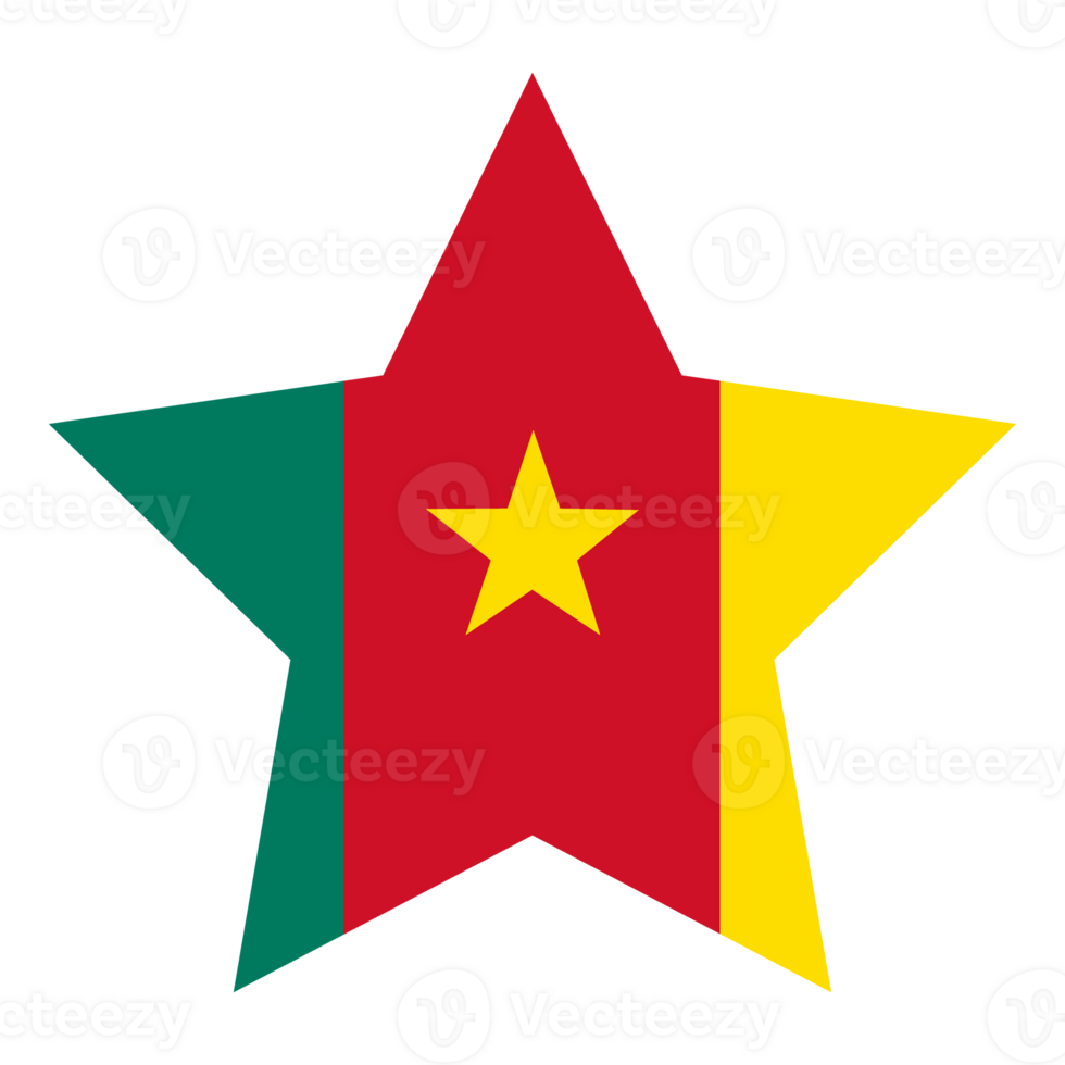 Flag of Cameroon in design shape. Cameroon flag in design shape. png